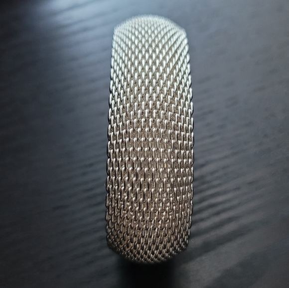 Mesh Bracelet Flexible Wide Silver Tone Bangle | Somerset Replica EUC - Picture 14 of 16